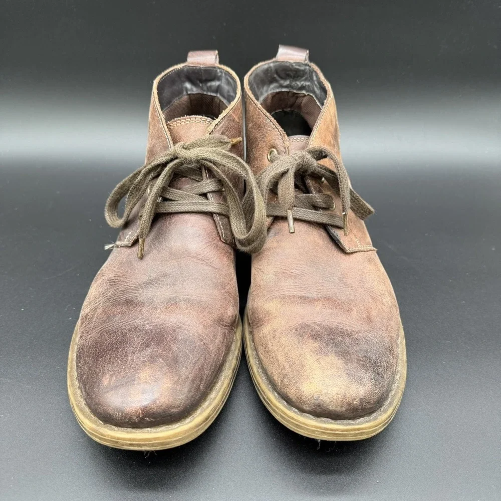 GBX Men's Brown Leather Lace-Up Ankle Chukka Boots Size‎ 12